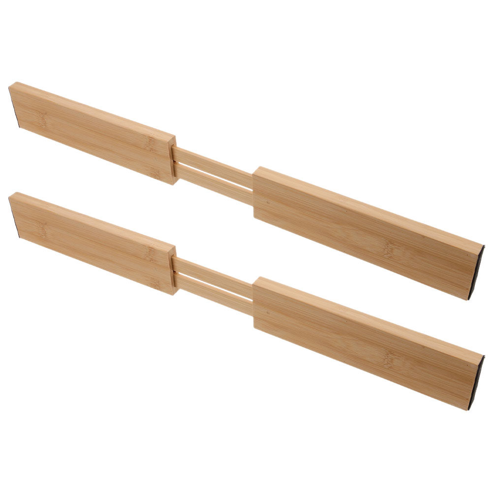 Bamboo Cutlery - 2 stuks bamboe ladeverdelers verstelbare uitbreidbare