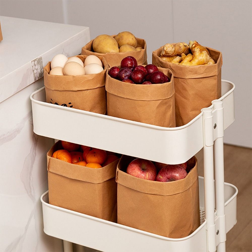 Reusable Bag - Hoge kwaliteit herbruikbare kraftpapier tas, waterdicht,