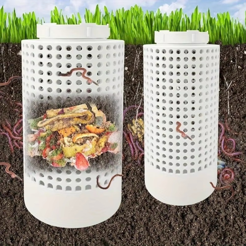 Compost Bin - 1 stuk ruimtebesparende PVC aardwormcompostbak voor