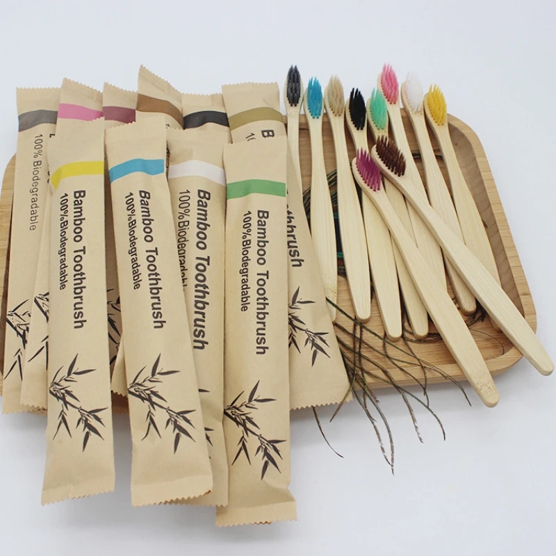 Bamboo Toothbrush - Bamboe Tandenborstels 100Pcs Eco-Vriendelijke Resutable Tandenborstel