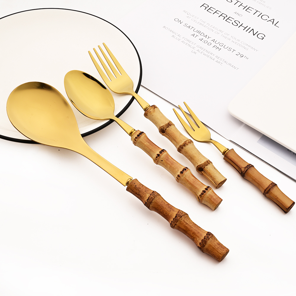 6 Stuks Goud Natuurlijke Bambo - Bamboo Cutlery recensie en prijs