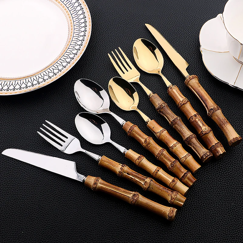 24 stuks roestvrijstalen beste - Bamboo Cutlery recensie en prijs