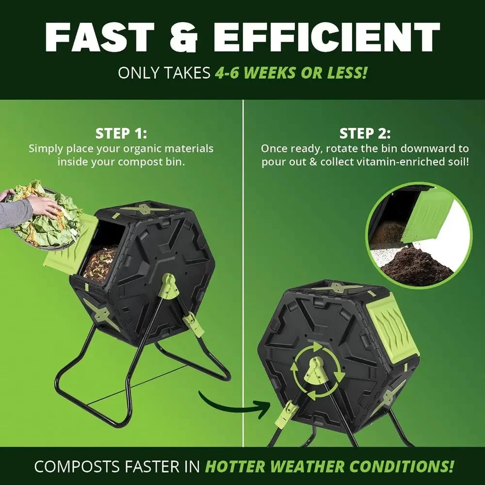 Draaibare 21-gallon buitencomp - Compost Bin recensie en prijs