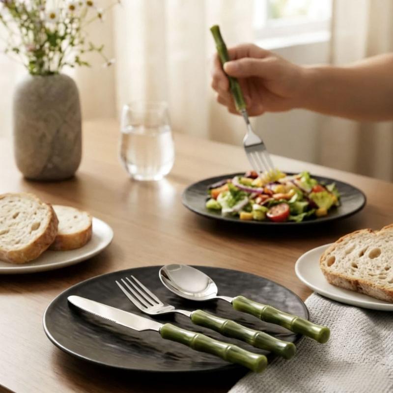 Bamboe handvat acryl 304 roest - Bamboo Cutlery recensie en prijs