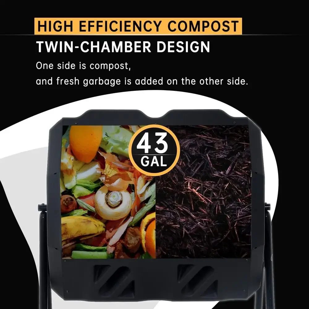 Dubbele kamer, 43 gallon, draa - Compost Bin recensie en prijs