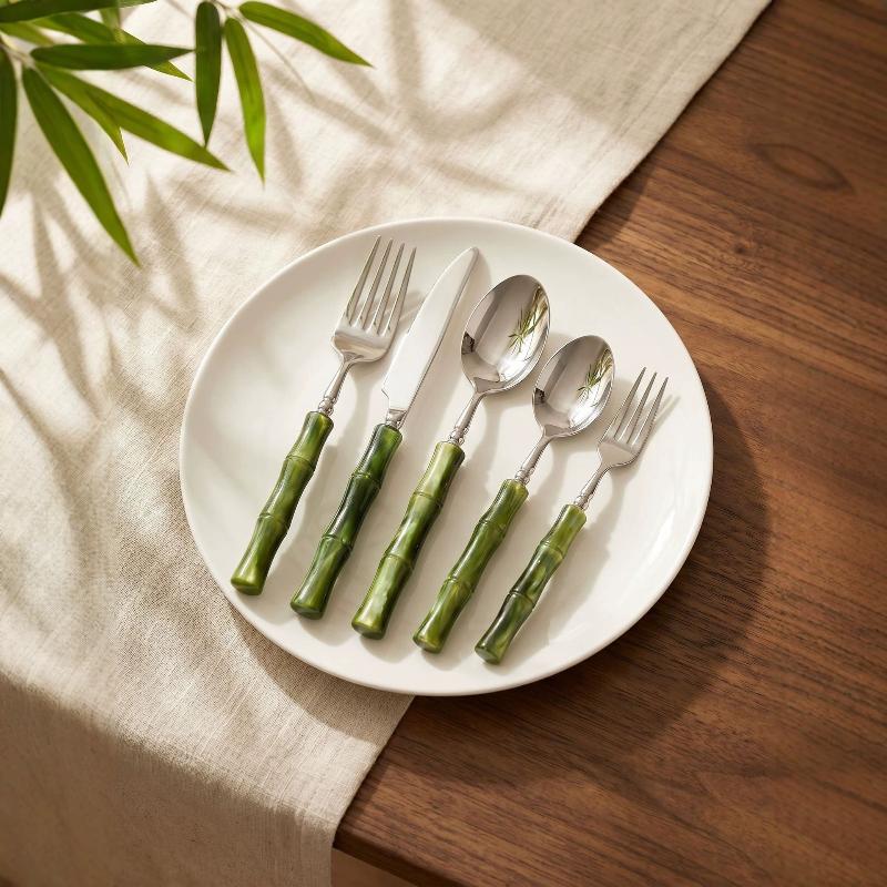 Bamboe handvat acryl 304 roest - Bamboo Cutlery recensie en prijs